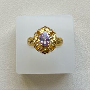 Elegant Gold and Purple Women's Ring
